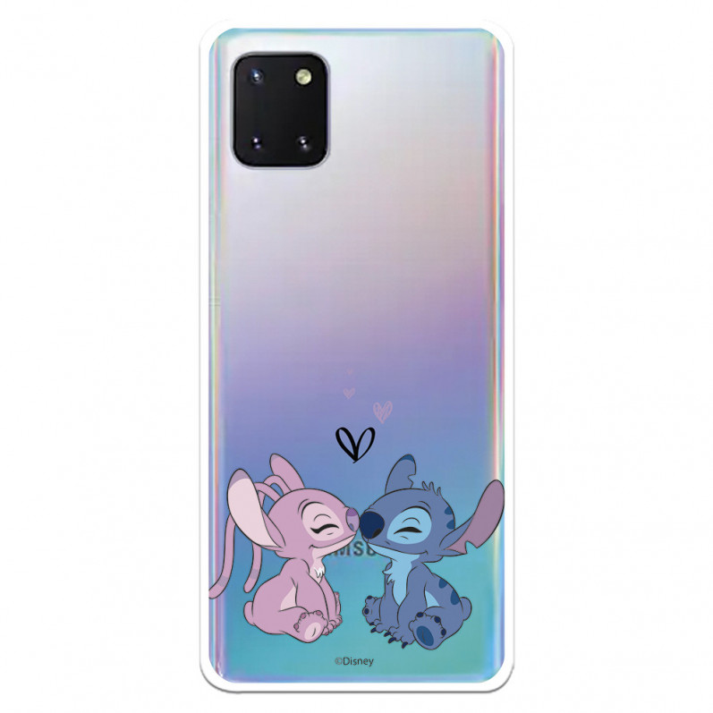 Funda para Samsung Galaxy Note10 Lite Oficial de Disney Angel & Stitch Beso - Lilo & Stitch