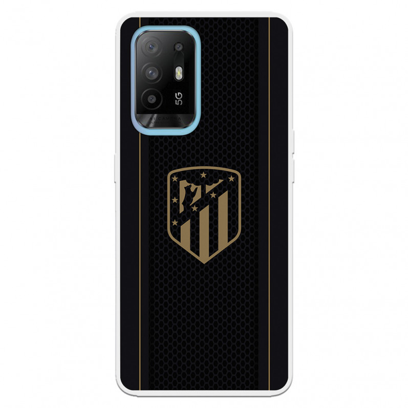 Fundaara Oppo A94 5G del Atleti Escudo Dorado Fondo Negro - Licencia Oficial Atlético de Madrid