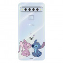 Funda para TCL 10 L Oficial de Disney Angel & Stitch Beso - Lilo & Stitch