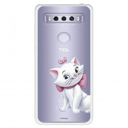 Funda para TCL 10 SE Oficial de Disney Marie Silueta - Los Aristogatos