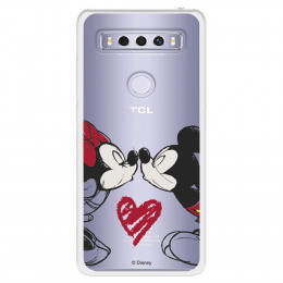 Funda para TCL 10 SE Oficial de Disney Mickey y Minnie Beso - Clásicos Disney