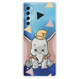 Funda para TCL 20 Pro 5G Oficial de Disney Dumbo Silueta Transparente - Dumbo