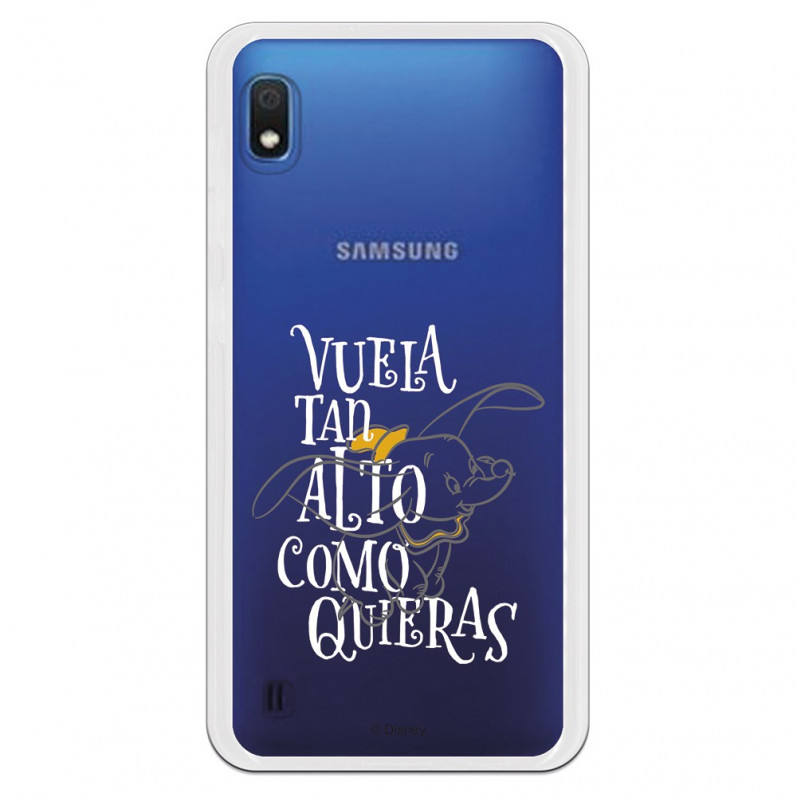 Carcasa Oficial Disney Dumbo Vuela tan algo Clear para Samsung Galaxy A10- La Casa de las Carcasas