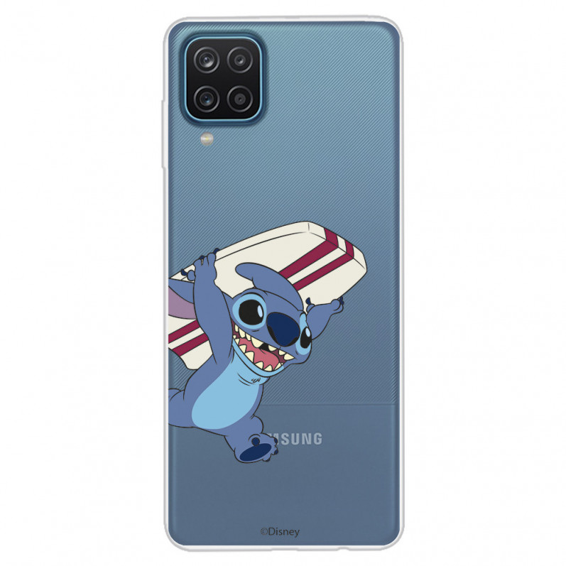 Funda para Samsung Galaxy M12 Oficial de Disney Stitch Transparente - Lilo & Stitch