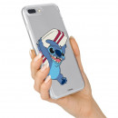 Funda para Samsung Galaxy M12 Oficial de Disney Stitch Transparente - Lilo & Stitch