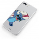 Funda para Samsung Galaxy M12 Oficial de Disney Stitch Transparente - Lilo & Stitch