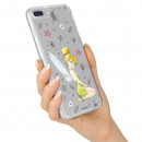 Funda para Samsung Galaxy M12 Oficial de Disney Campanilla Silueta Transparente - Peter pan