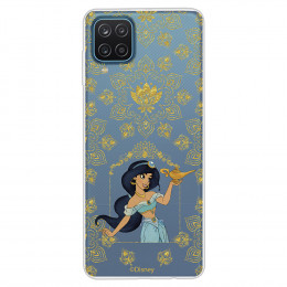 Funda para Samsung Galaxy M12 Oficial de Disney Jasmín Floral Transparente - Aladdin