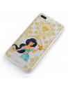 Funda para Samsung Galaxy M12 Oficial de Disney Jasmín Floral Transparente - Aladdin