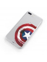 Funda para Samsung Galaxy M12 Oficial de Marvel Capitán América Escudo Transparente - Marvel