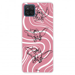 Funda para Samsung Galaxy M12 Oficial de Disney Dumbo Fondo Rosa y Blanco - Dumbo