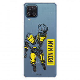 Funda para Samsung Galaxy M12 Oficial de Marvel Iron Man Yellow Transparente - Marvel