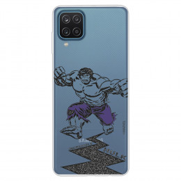 Funda para Samsung Galaxy M12 Oficial de Marvel Hulk Purple Pants Transparente - Marvel