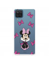 Funda para Samsung Galaxy M12 Oficial de Disney Minnie Patrón Lazos Rosas - Clásicos Disney