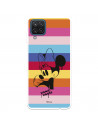 Funda para Samsung Galaxy M12 Oficial de Disney Minnie Rayas de Colores - Clásicos Disney