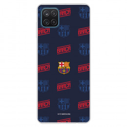 Funda para Samsung Galaxy M12 del Barcelona Escudo Patrón Rojo y Azul - Licencia Oficial FC Barcelona