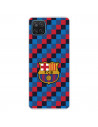 Funda para Samsung Galaxy M12 del Barcelona Escudo Fondo Cuadros - Licencia Oficial FC Barcelona