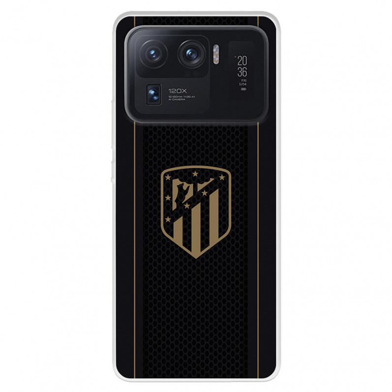 Atlético de Madrid Hülle für Xiaomi Mi 11 Ultra Gold Crest Schwarzer Hintergrund - Atlético de Madrid Offizielle Lizenz