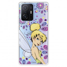 Funda para Xiaomi 11T Oficial de Disney Campanilla Flores - Peter Pan