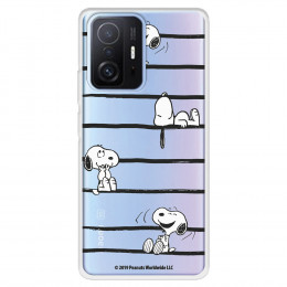 Funda para Xiaomi 11T Oficial de Peanuts Snoopy rayas - Snoopy