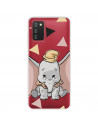 Funda para Samsung Galaxy A03s Oficial de Disney Dumbo Silueta Transparente - Dumbo