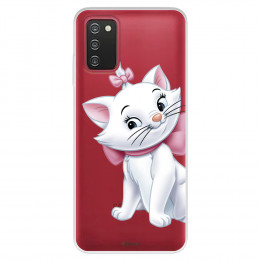 Funda para Samsung Galaxy A03s Oficial de Disney Marie Silueta - Los Aristogatos