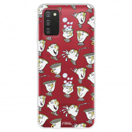 Funda para Samsung Galaxy A03s Oficial de Disney Chip Potts Siluetas - La Bella y la Bestia