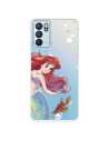 Funda para Oppo Reno6 Oficial de Disney Ariel y Sebastián Burbujas - La Sirenita