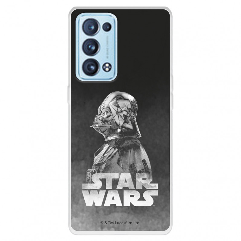 Funda para Oppo Reno6 Pro Oficial de Star Wars Darth Vader Fondo negro - Star Wars