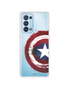 Funda para Oppo Reno6 Pro Oficial de Marvel Capitán América Escudo Transparente - Marvel