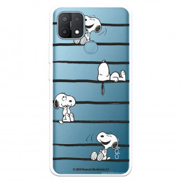 Funda para Oppo A15 Oficial de Peanuts Snoopy rayas - Snoopy