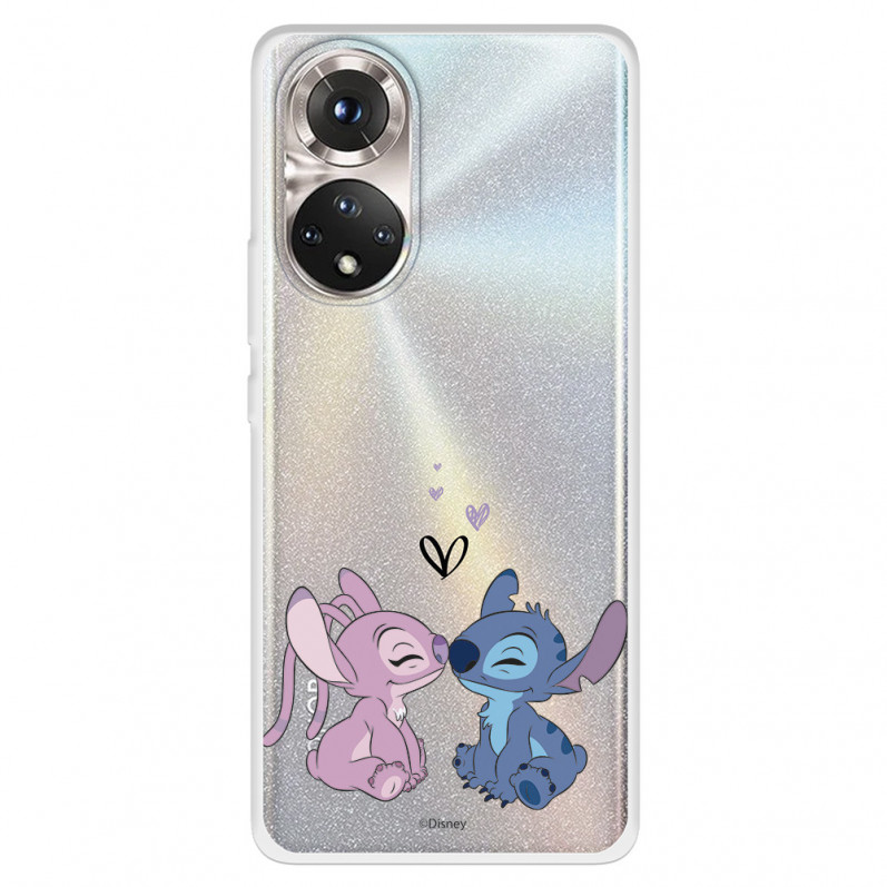 Funda para Huawei Honor 50 5G Oficial de Disney Angel & Stitch Beso - Lilo & Stitch