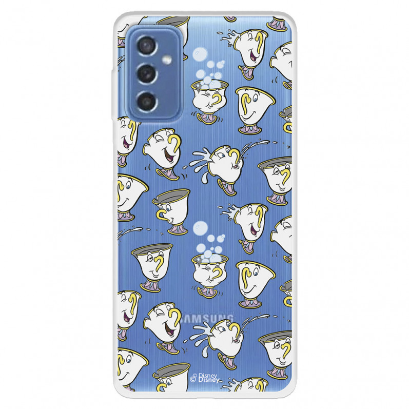 Funda para Samsung Galaxy M52 5G Oficial de Disney Chip Potts Siluetas - La Bella y la Bestia