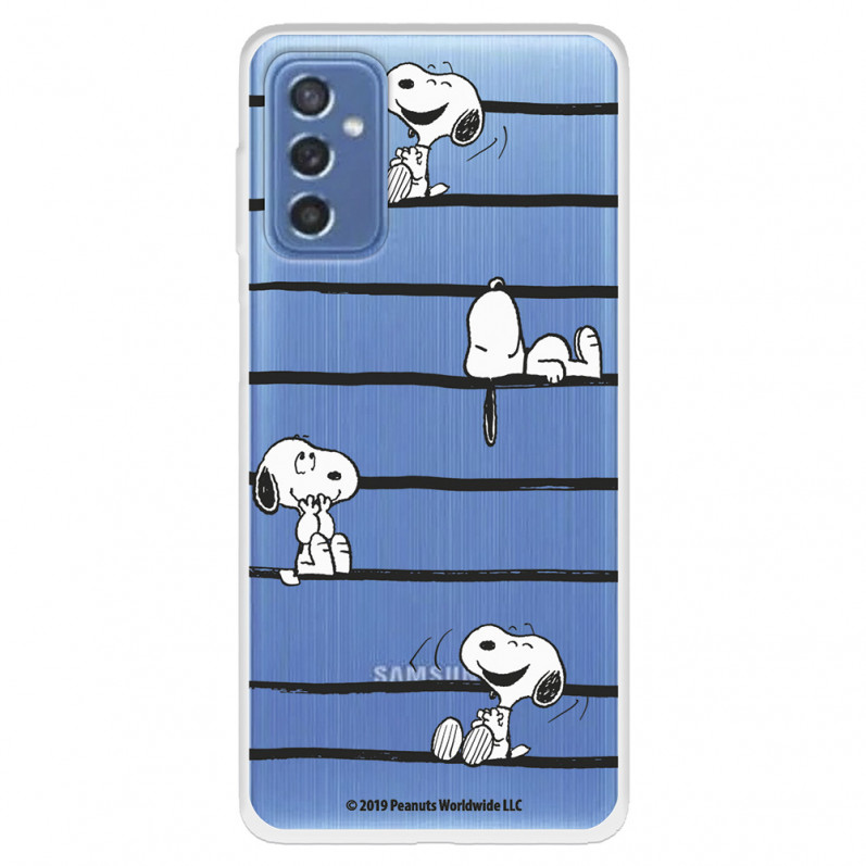 Funda para Samsung Galaxy M52 5G Oficial de Peanuts Snoopy rayas - Snoopy