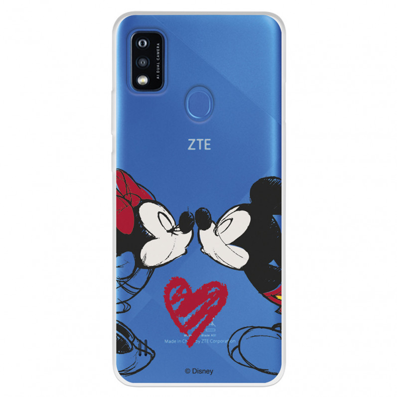 Funda para ZTE Blade A51 Oficial de Disney Mickey y Minnie Beso - Clásicos Disney