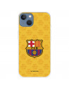 Funda para iPhone 13 del Barcelona Escudo Mes que un Club Fondo Amarillo - Licencia Oficial FC Barcelona