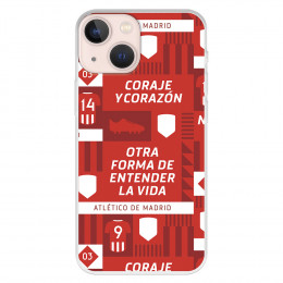 Funda para iPhone 13 Mini del Atleti Coraje y corazón - Licencia Oficial Atlético de Madrid