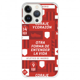 Funda para iPhone 13 Pro del Atleti Coraje y corazón - Licencia Oficial Atlético de Madrid