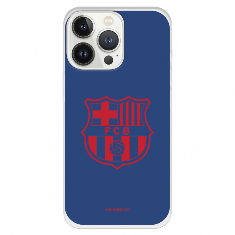 Funda para iPhone 13 Pro del Barcelona Escudo Rojo Fondo Azul - Licencia Oficial FC Barcelona