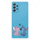 Funda para Samsung Galaxy A52S 5G Oficial de Disney Angel & Stitch Beso - Lilo & Stitch