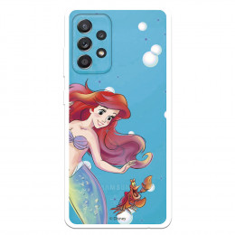 Funda para Samsung Galaxy A52S 5G Oficial de Disney Ariel y Sebastián Burbujas - La Sirenita