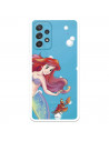 Funda para Samsung Galaxy A52S 5G Oficial de Disney Ariel y Sebastián Burbujas - La Sirenita