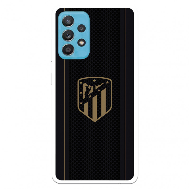 Funda para Samsung Galaxy A52S 5G del Atleti Escudo Dorado Fondo Negro - Licencia Oficial Atlético de Madrid