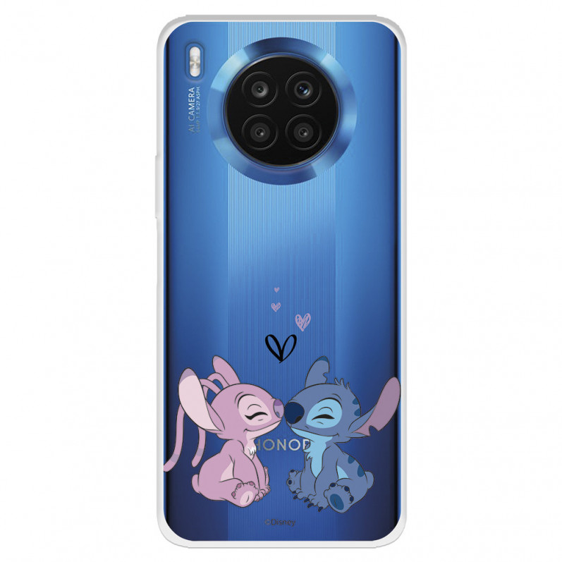 Funda para Huawei Honor 50 Lite Oficial de Disney Angel & Stitch Beso - Lilo & Stitch