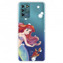 Funda para ZTE Blade V30 Vita Oficial de Disney Ariel y Sebastián Burbujas - La Sirenita