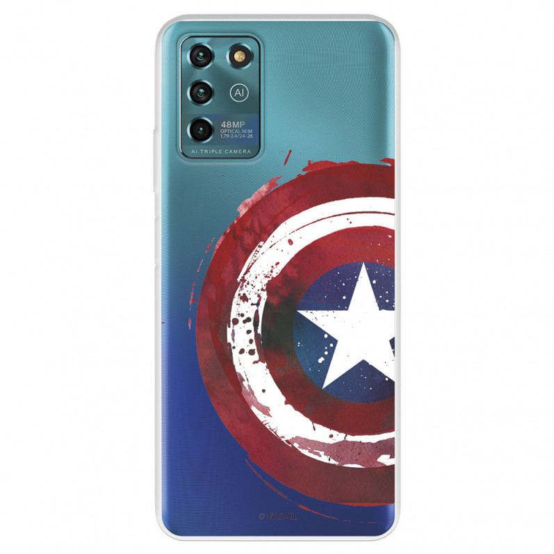 Funda para ZTE Blade V30 Vita Oficial de Marvel Capitán América Escudo Transparente - Marvel