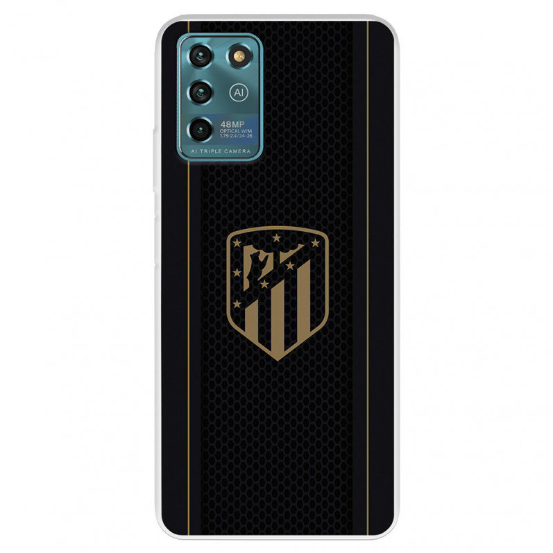 Funda para ZTE Blade V30 Vita del Atleti Escudo Dorado Fondo Negro - Licencia Oficial Atlético de Madrid