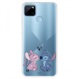 Funda para Realme C25Y Oficial de Disney Angel & Stitch Beso - Lilo & Stitch