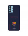 FC Barcelona Barsa Samsung Galaxy A32 4G Hülle mit blauem Hintergrund – FC Barcelona Offizielle Lizenz