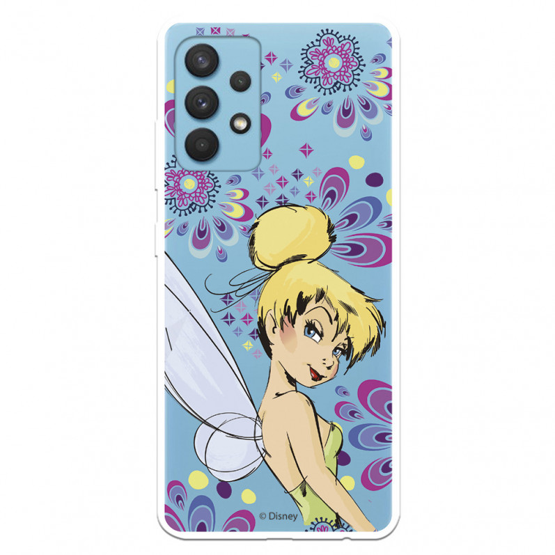 Hülle für Samsung Galaxy A32 4G Offizielle Disney Tinkerbell Flowers - Peter Pan